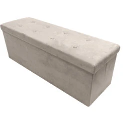 Faux Suede Storage Bench (Large) -Sorbus Decor Shop 1.STRG BNCHSU BI Beige Main