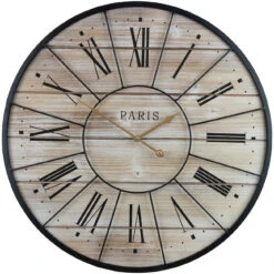 24" Paris Wood Wall Clock (Roman)