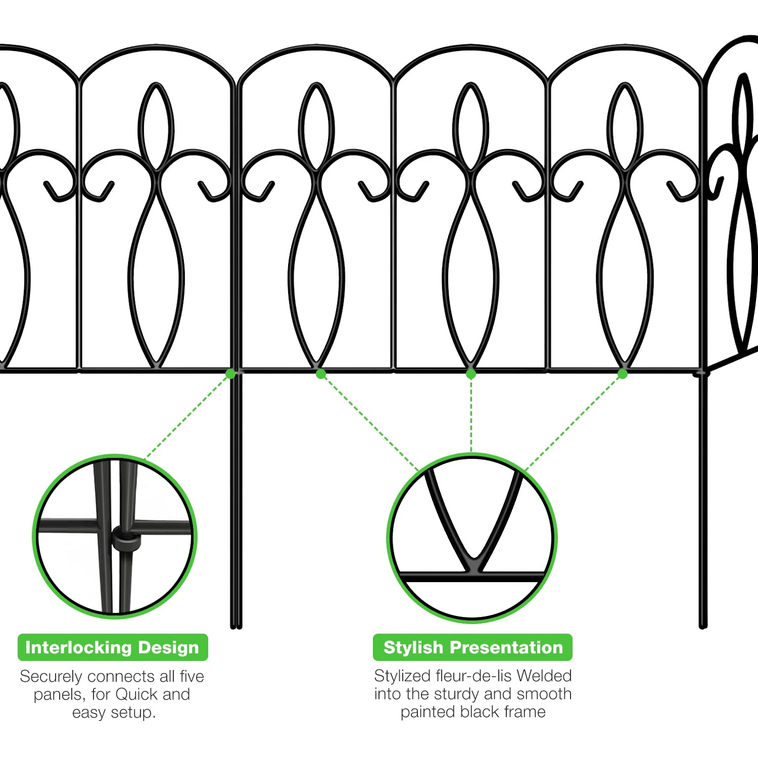 Garden Fence Panels (Set Of 5) 5 Garden Fence Panels (Set Of 5) - Image 3
