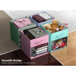 11" Cube Storage Bins With Window (6 Pack, Pastel Set) 30 11" Cube Storage Bins With Window (6 Pack, Pastel Set) -Sorbus Decor Shop 11 af9eb513 b08b 4147 aa66 37323babc655