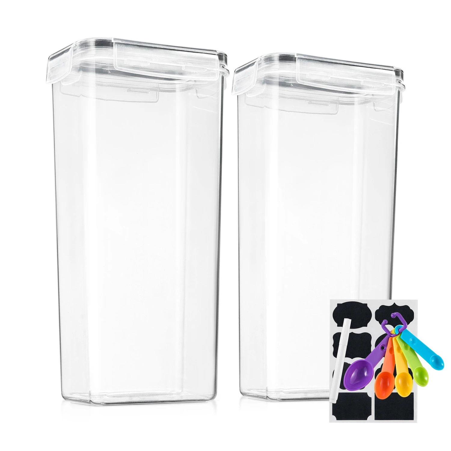 Airtight Tall Food Dispenser Containers (2 Pack) 4 Airtight Tall Food Dispenser Containers (2 Pack) - Image 2