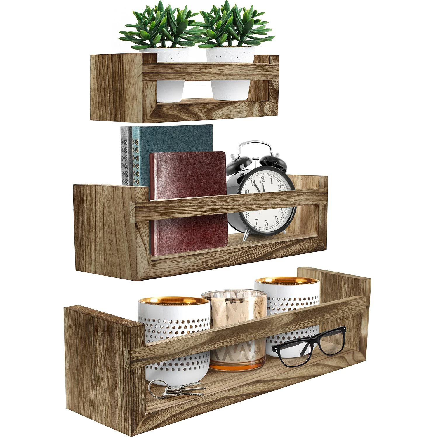 Farmhouse Floating Ledge Shelves (Set Of 3) 5 Farmhouse Floating Ledge Shelves (Set Of 3) - Image 3