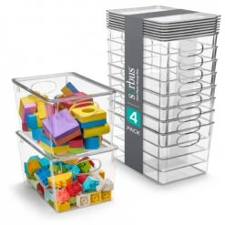 Plastic Bins With Lid Set (Large)