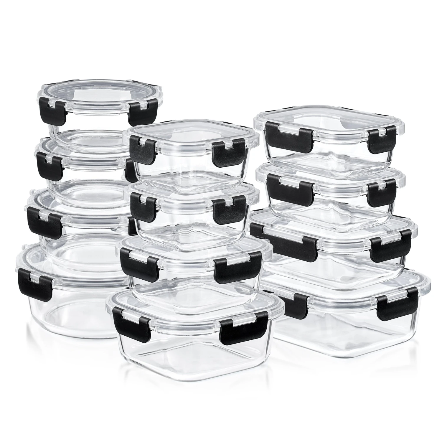 Glass Food Storage Airtight Containers With Lids (24 Pcs) 4 Glass Food Storage Airtight Containers With Lids (24 Pcs) - Image 2