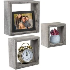 Square Floating Shelf (Set Of 3) -Sorbus Decor Shop 1 504a5555 c681 4fd0 999d de6c9ef8147a