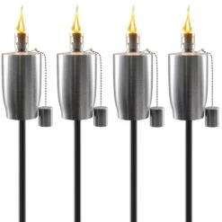 Matney Outdoor Decorative Torches - Set Of 4 (Cylinder)