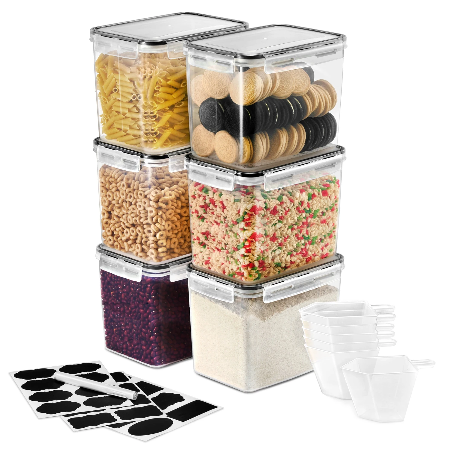 Large Narrow Food Storage Containers (Set Of 6) 4 Large Narrow Food Storage Containers (Set Of 6) - Image 2