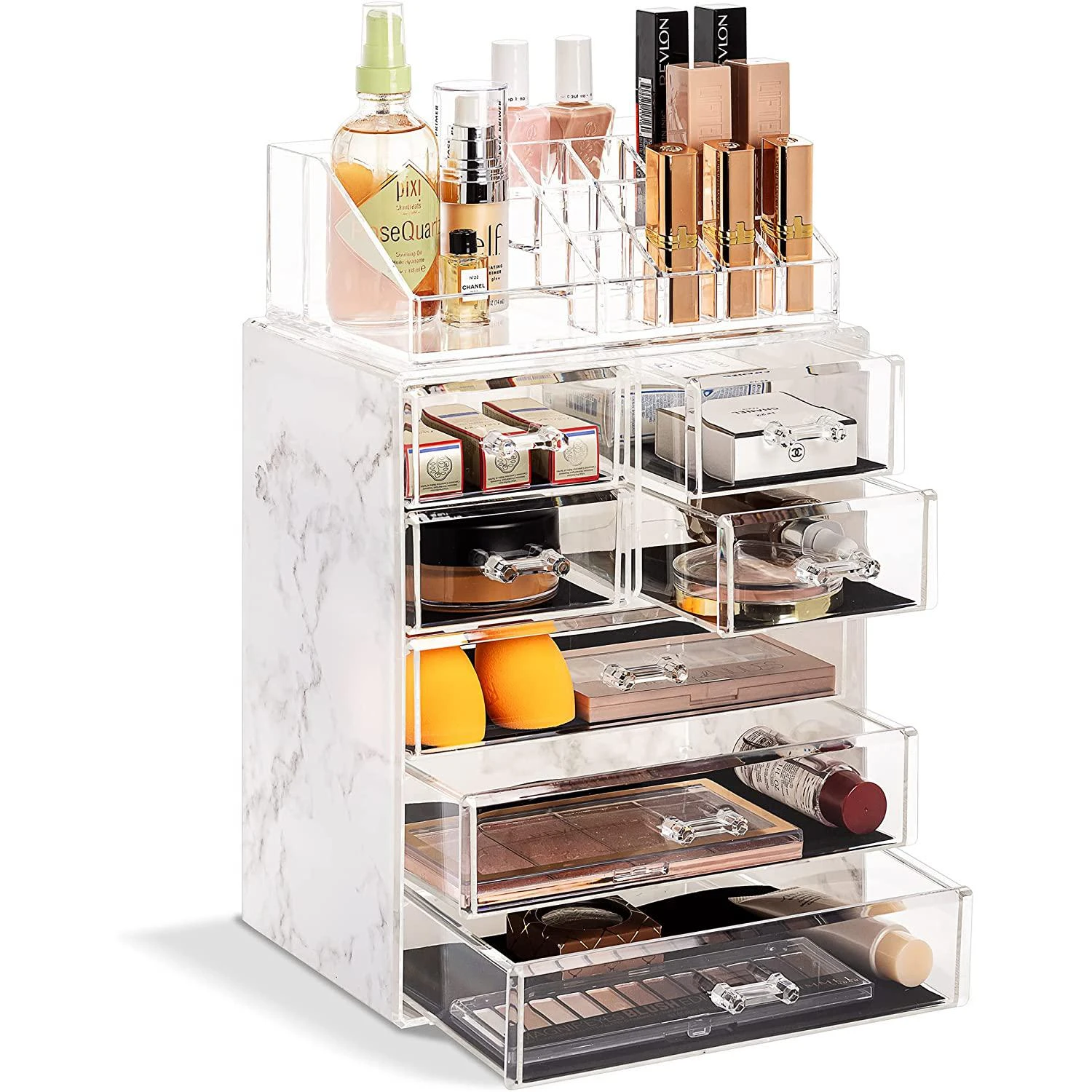 Makeup Organizer Set (7 Drawers Marble) 4 Makeup Organizer Set (7 Drawers Marble) - Image 2