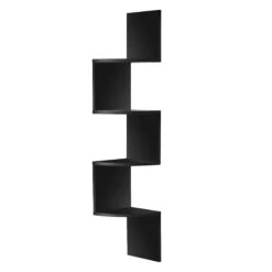 5-Tier Zig Zag Geometric Corner Wall Book Shelf Unit
