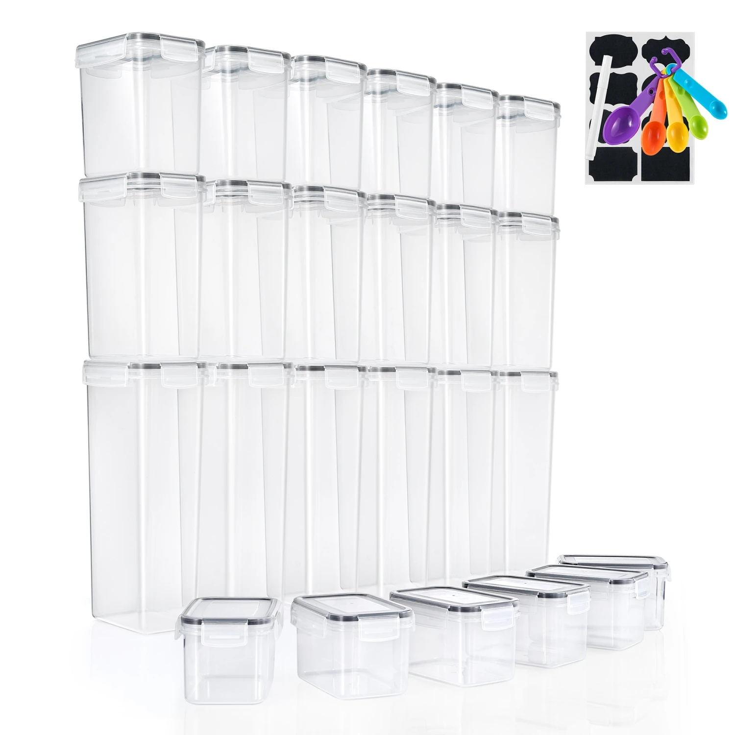 Food Dispenser Plastic Storage Airtight Containers (24 Pack) 7 Food Dispenser Plastic Storage Airtight Containers (24 Pack) - Image 5