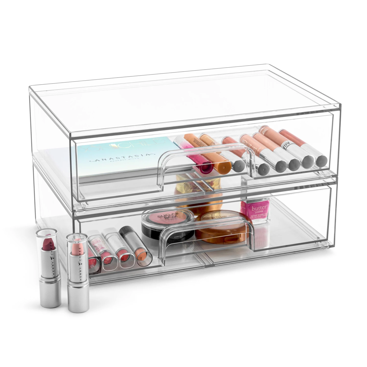 Acrylic Organizer Storage Drawers (2 Flat Drawer) 4 Acrylic Organizer Storage Drawers (2 Flat Drawer) - Image 2