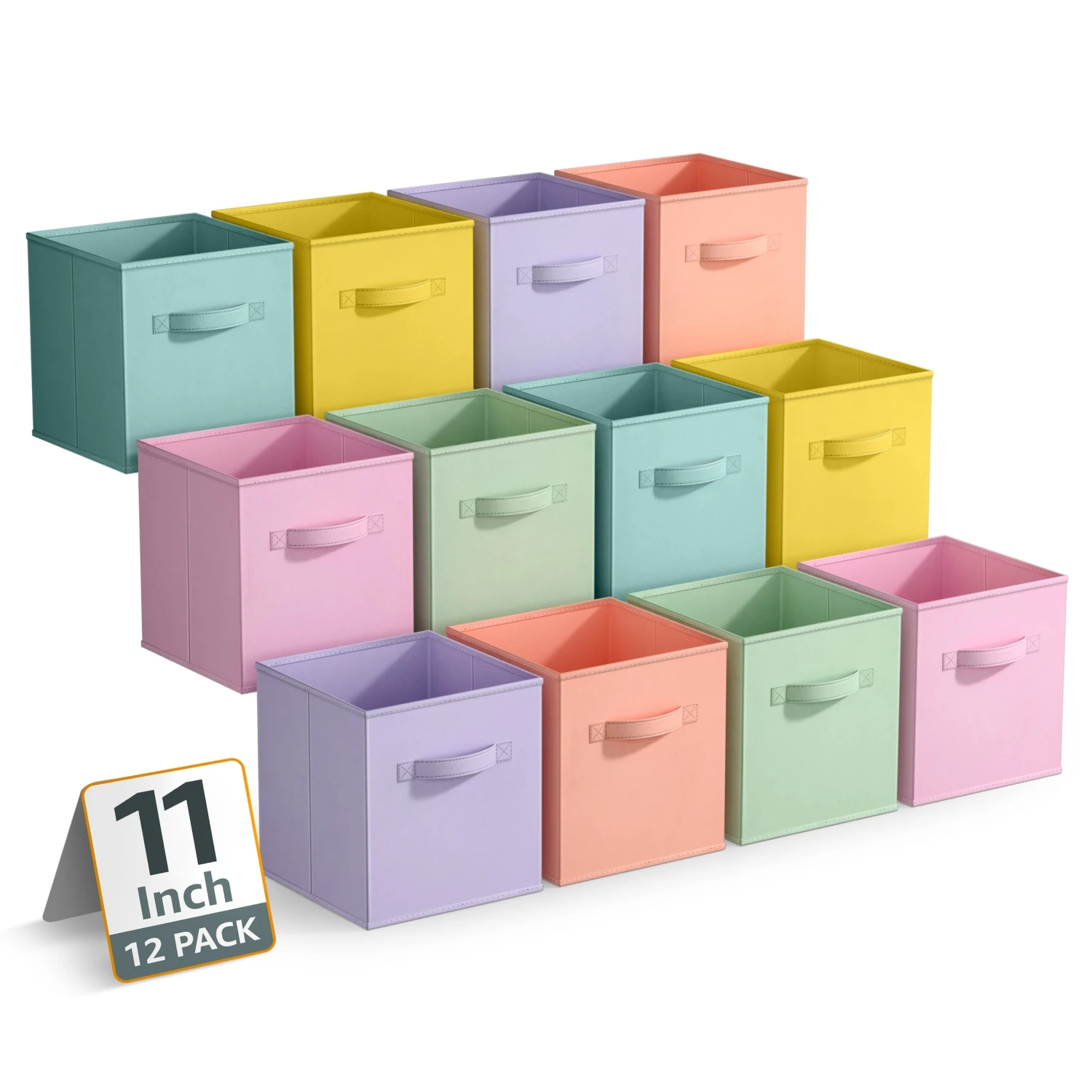 11" Cube Storage Bins 12 Pack Multicolored Set 12 11" Cube Storage Bins 12 Pack Multicolored Set - Image 10
