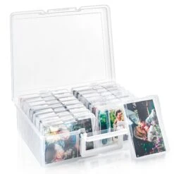 Clear Photograph Organizer Box With Cases