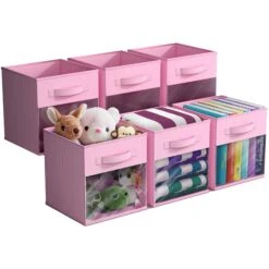 11" Cube Storage Bins With Window (6 Pack, Pastel Set) 36 11" Cube Storage Bins With Window (6 Pack, Pastel Set) -Sorbus Decor Shop 1 bf1fe533 2e7f 44d6 aeb3 f2f9a7b23f94