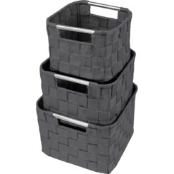 Double Woven Basket Bin Set (3 Pc) 24 Double Woven Basket Bin Set (3 Pc) -Sorbus Decor Shop 1 c26dc7a0 f3db 411a 9e6f e9783c76e0ea