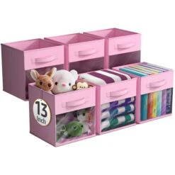13" Large Cube Storage Bins With Window (6 Pack, Pastel) 36 13" Large Cube Storage Bins With Window (6 Pack, Pastel) -Sorbus Decor Shop 1 c272fa63 720d 45a7 9fc3 ce4d8ae4105c