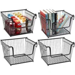 Storage Basket With Handle (4 Pack)