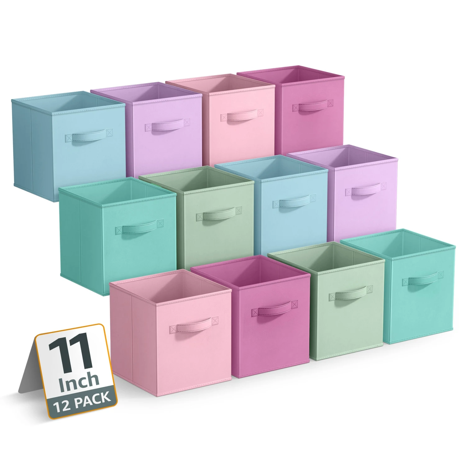 11" Cube Storage Bins 12 Pack Multicolored Set 18 11" Cube Storage Bins 12 Pack Multicolored Set - Image 16