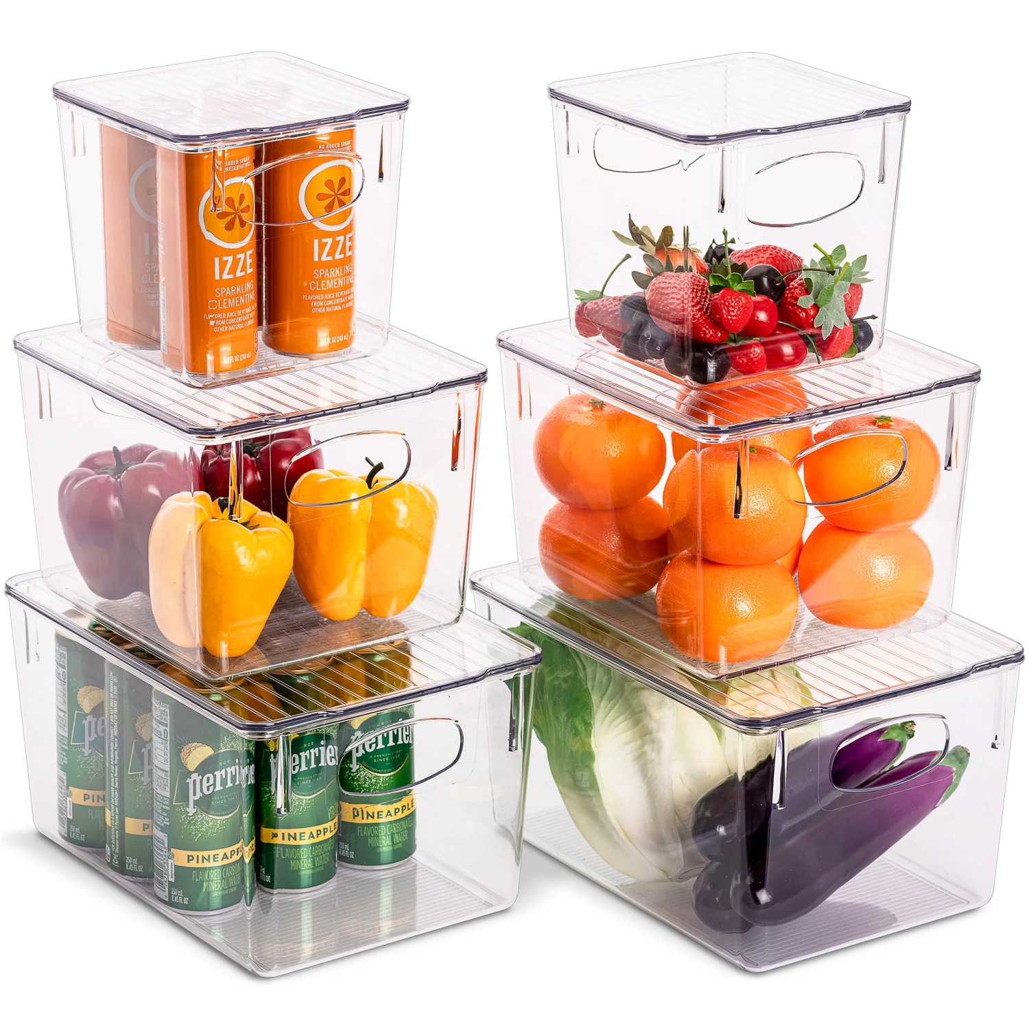 Plastic Container Bin With Lids (Variety Set) 3 Plastic Container Bin With Lids (Variety Set)