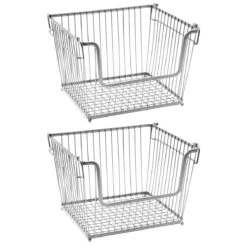 Iron Storage Basket With Handle (Set Of 2)