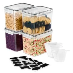 Large Narrow Food Storage Containers (Pack Of 4)
