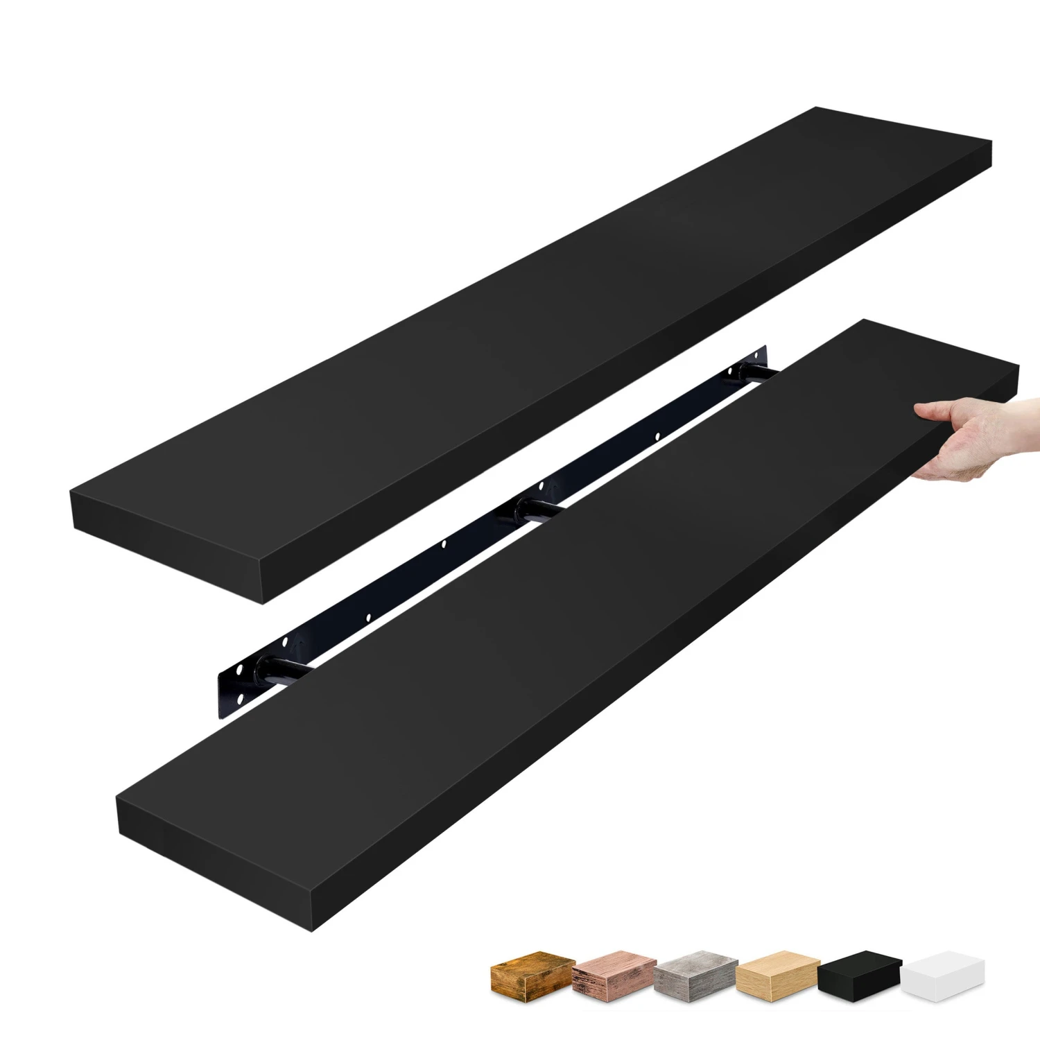 55-Inch Extra Long Floating Shelves (Set Of 2) 4 55-Inch Extra Long Floating Shelves (Set Of 2) - Image 2