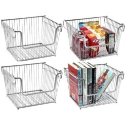 Storage Basket With Handle (4 Pack) -Sorbus Decor Shop 1 f97e291c e3c5 4a44 8ae1 a6eb115ad828