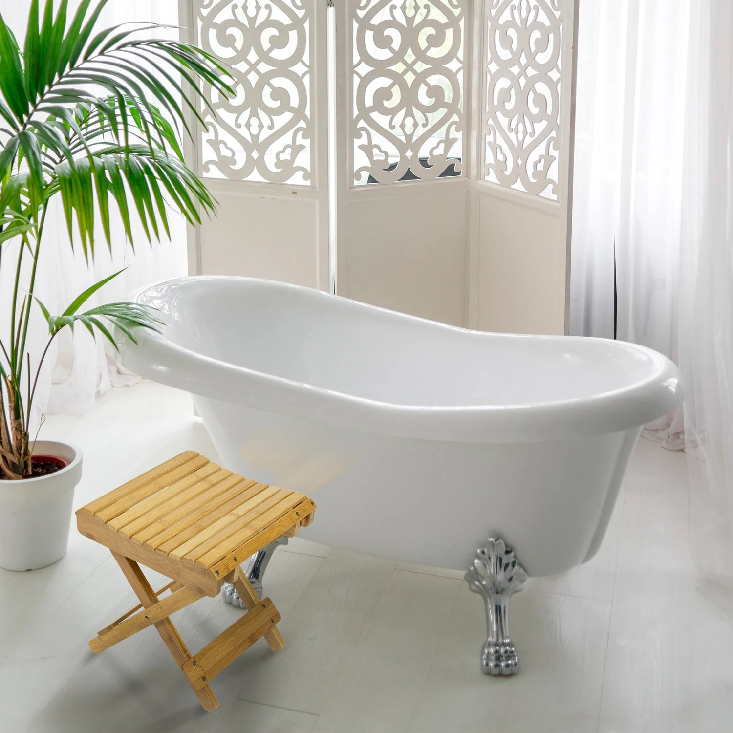 Bamboo Folding Stool 4 Bamboo Folding Stool - Image 2