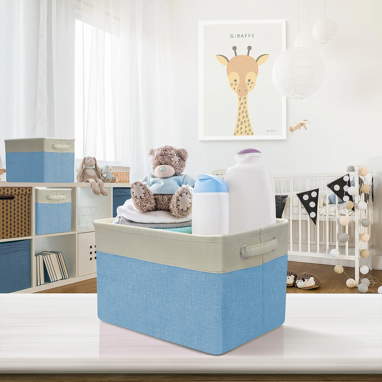 Twill Storage Basket Set With Trim (3 Pack) 4 Twill Storage Basket Set With Trim (3 Pack) - Image 2