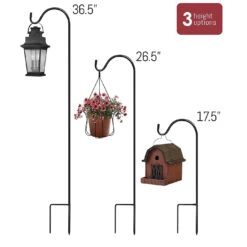 Shepherd's Hook Stakes (Set Of 4) -Sorbus Decor Shop 2. GRDN STKHD4 Heights