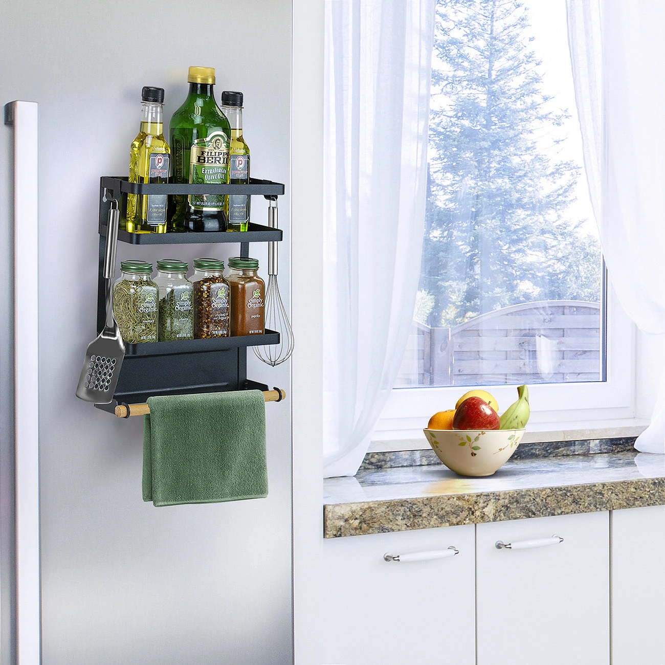 Magnetic Spice Rack Shelf (3 Tier) 4 Magnetic Spice Rack Shelf (3 Tier) - Image 2