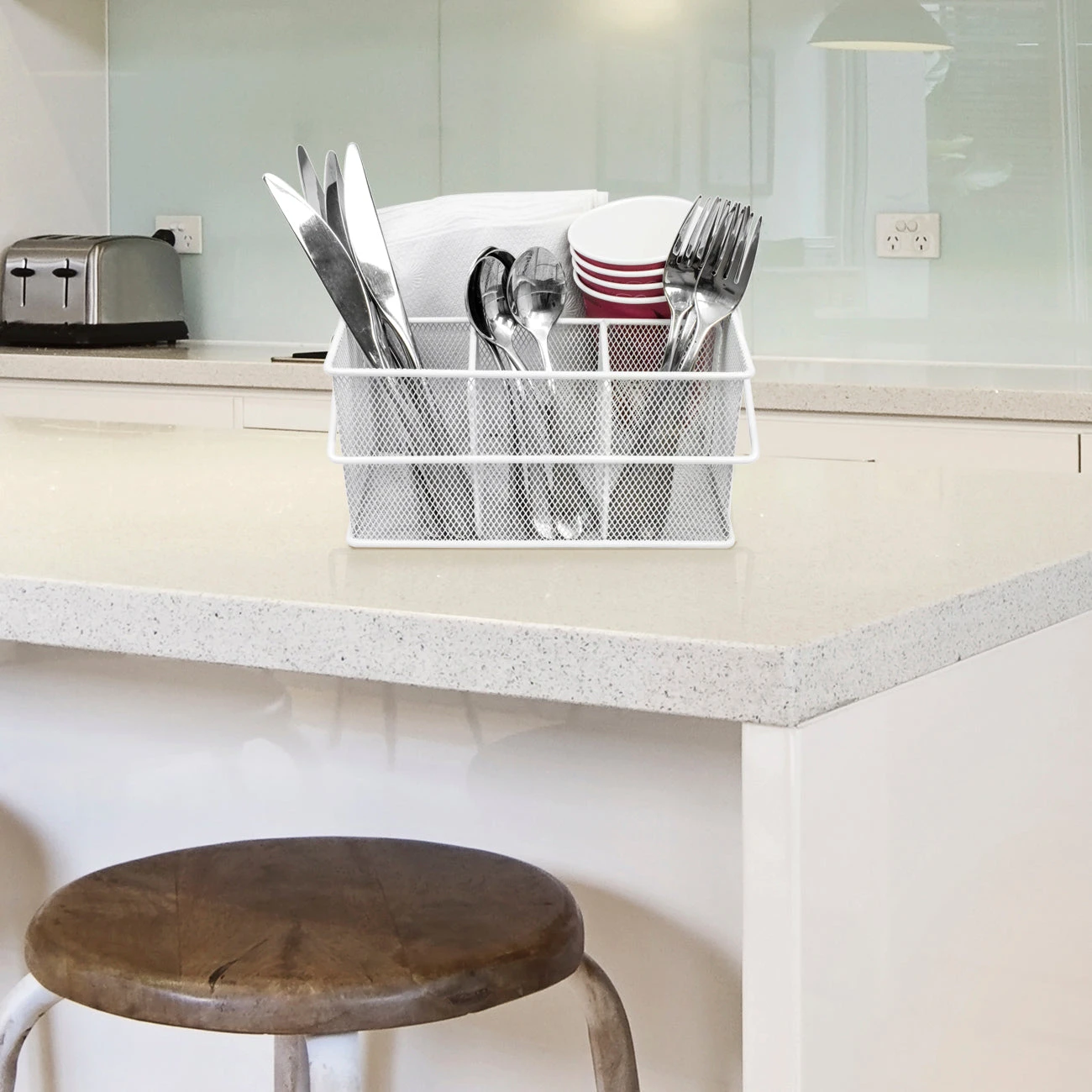 Steel Mesh Utensil Caddy 4 Steel Mesh Utensil Caddy - Image 2