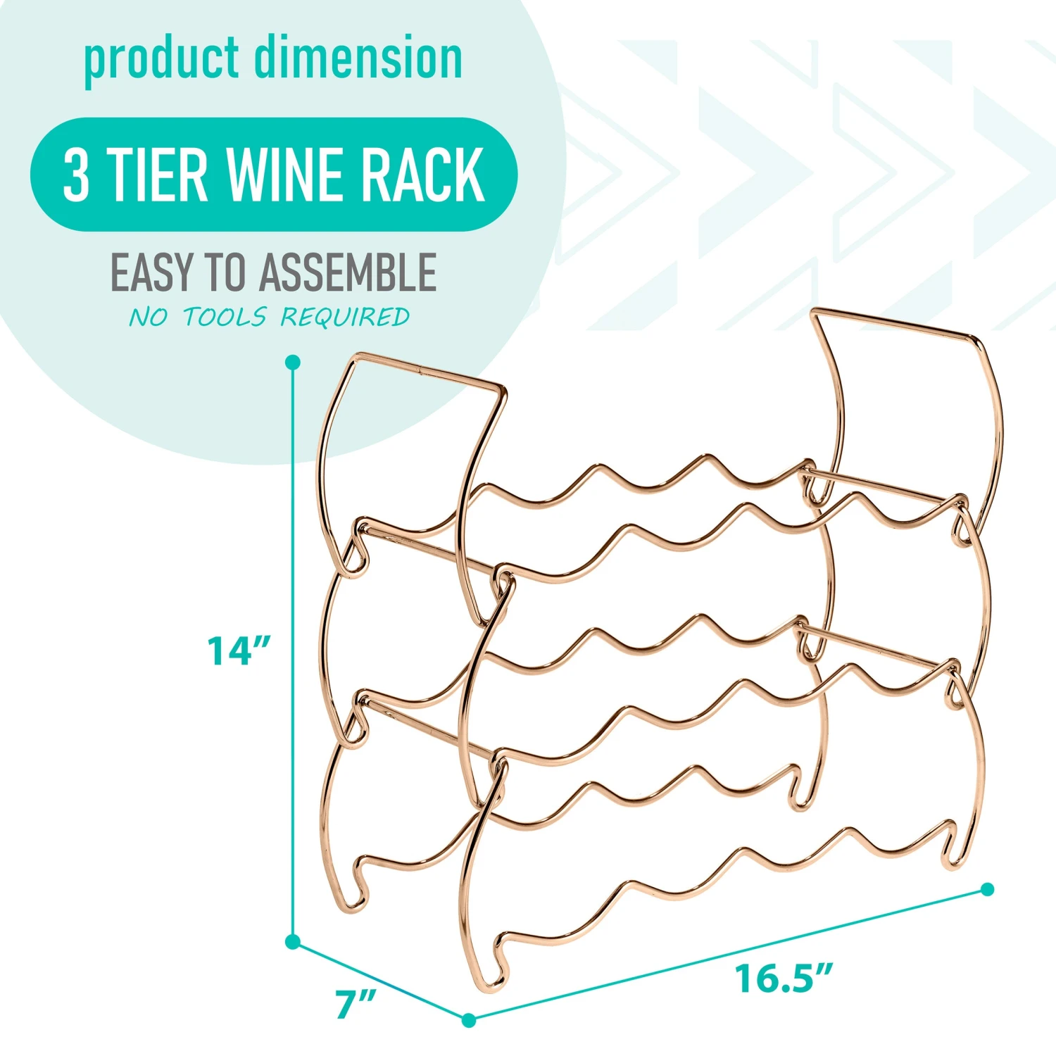 12 Bottle Metal Detachable Wine Rack (3 Tier) 5 12 Bottle Metal Detachable Wine Rack (3 Tier) - Image 3
