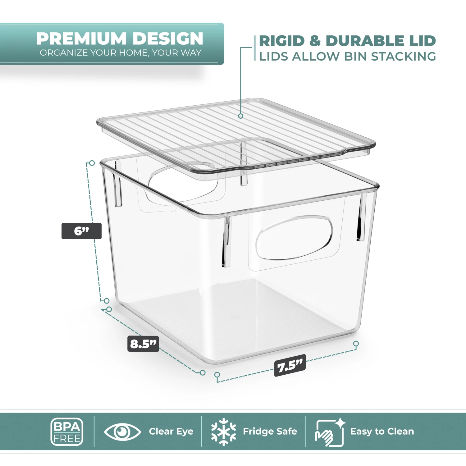 Plastic Bins With Lid Set (Medium) 5 Plastic Bins With Lid Set (Medium) - Image 3