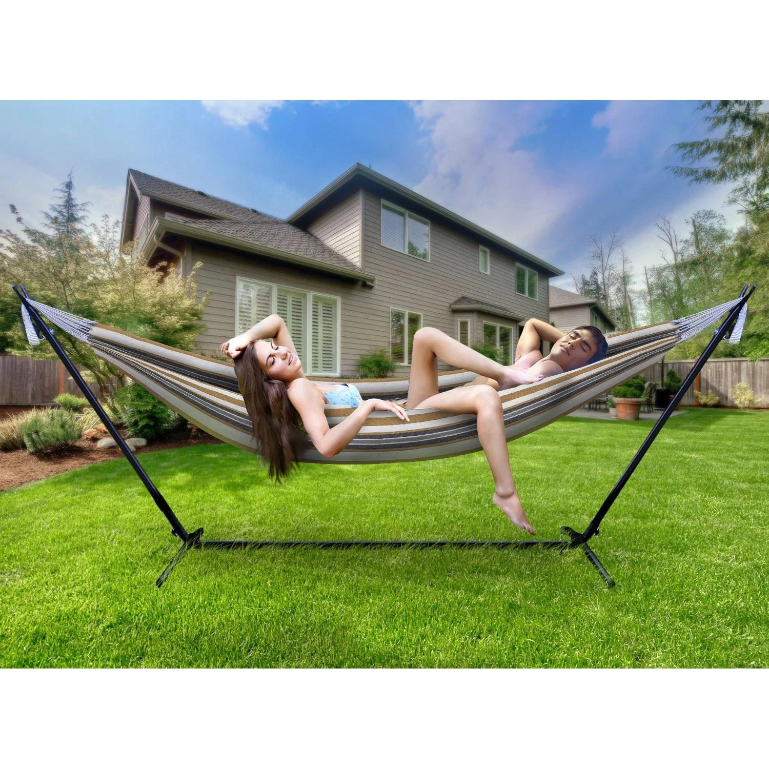 Double Hammock With Steel Stand 21 Double Hammock With Steel Stand - Image 19