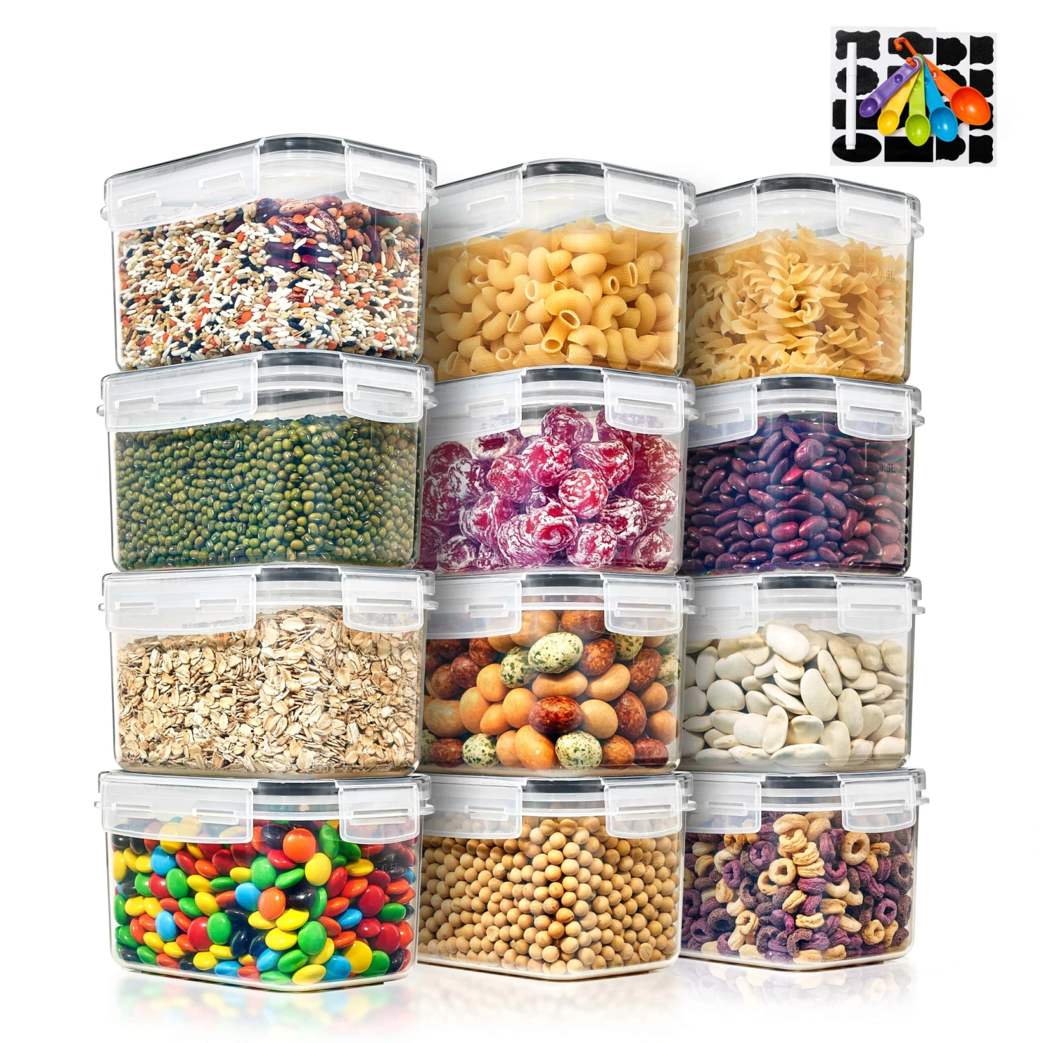 Medium Airtight Food Storage Containers With Lids (12 Pack) 6 Medium Airtight Food Storage Containers With Lids (12 Pack) - Image 4