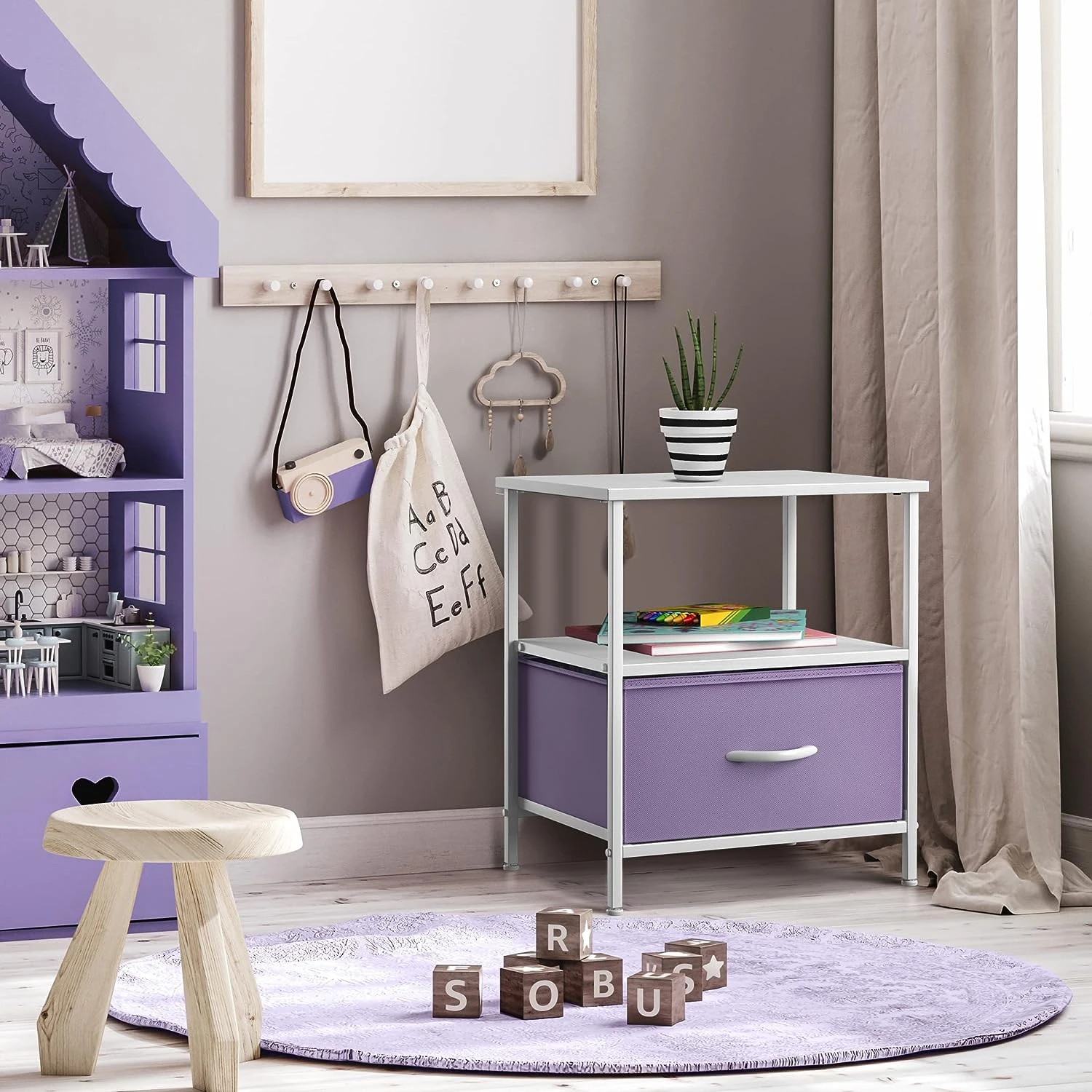 1 Drawer Nightstand Shelf 11 1 Drawer Nightstand Shelf - Image 10