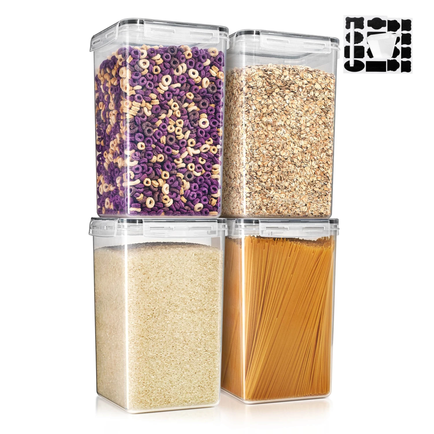 Tall Large Airtight Food Storage Containers (4 Pack) 8 Tall Large Airtight Food Storage Containers (4 Pack) - Image 6