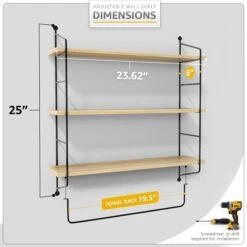 Floating Bathroom Shelf With Metal Brackets (3 Tier) 40 Floating Bathroom Shelf With Metal Brackets (3 Tier) -Sorbus Decor Shop 2 7fb9e7cf 8289 4860 93cb 5cd5ce05da42