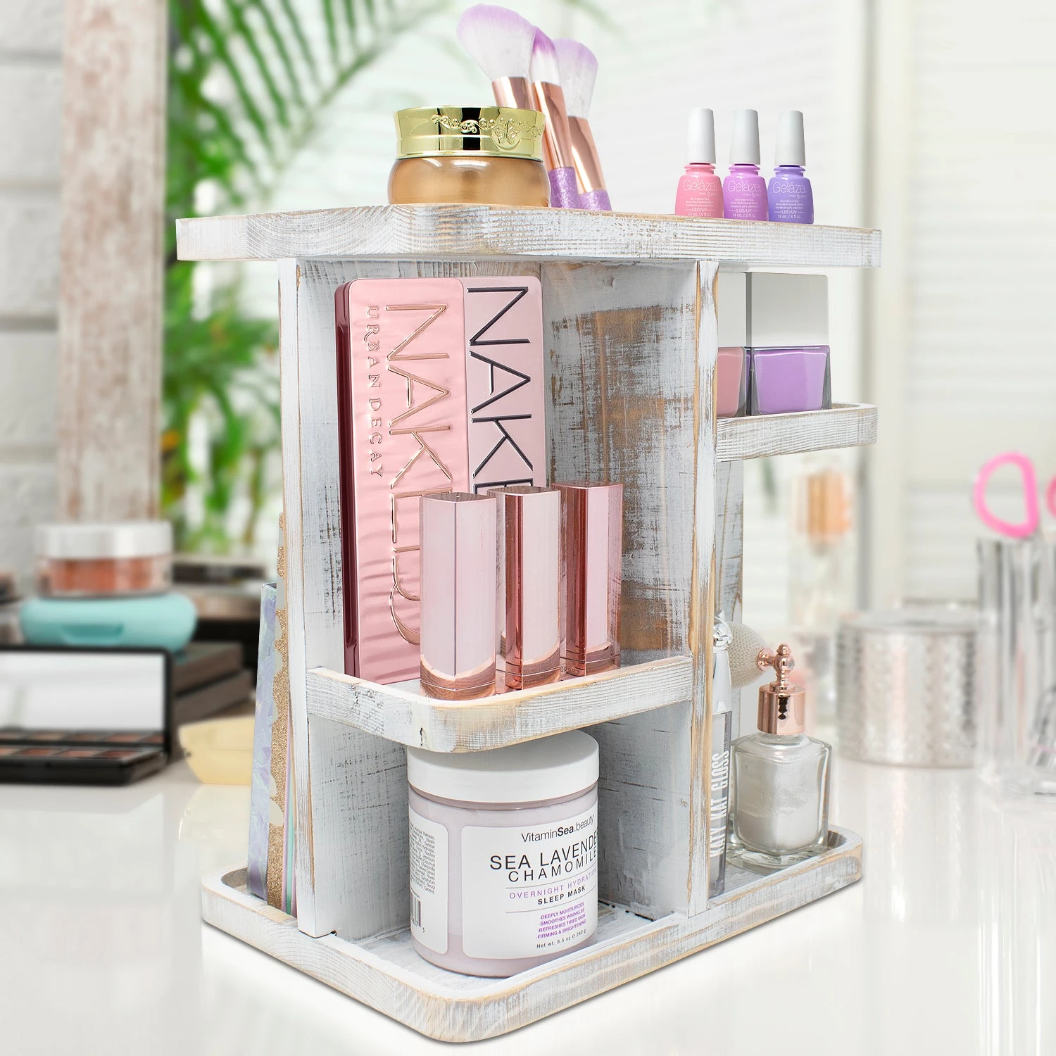 360° Carousel Organizer Rustic Wood 10 360° Carousel Organizer Rustic Wood - Image 8