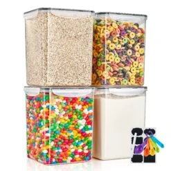 Large Airtight Dry Food Storage Containers (4 Pack)