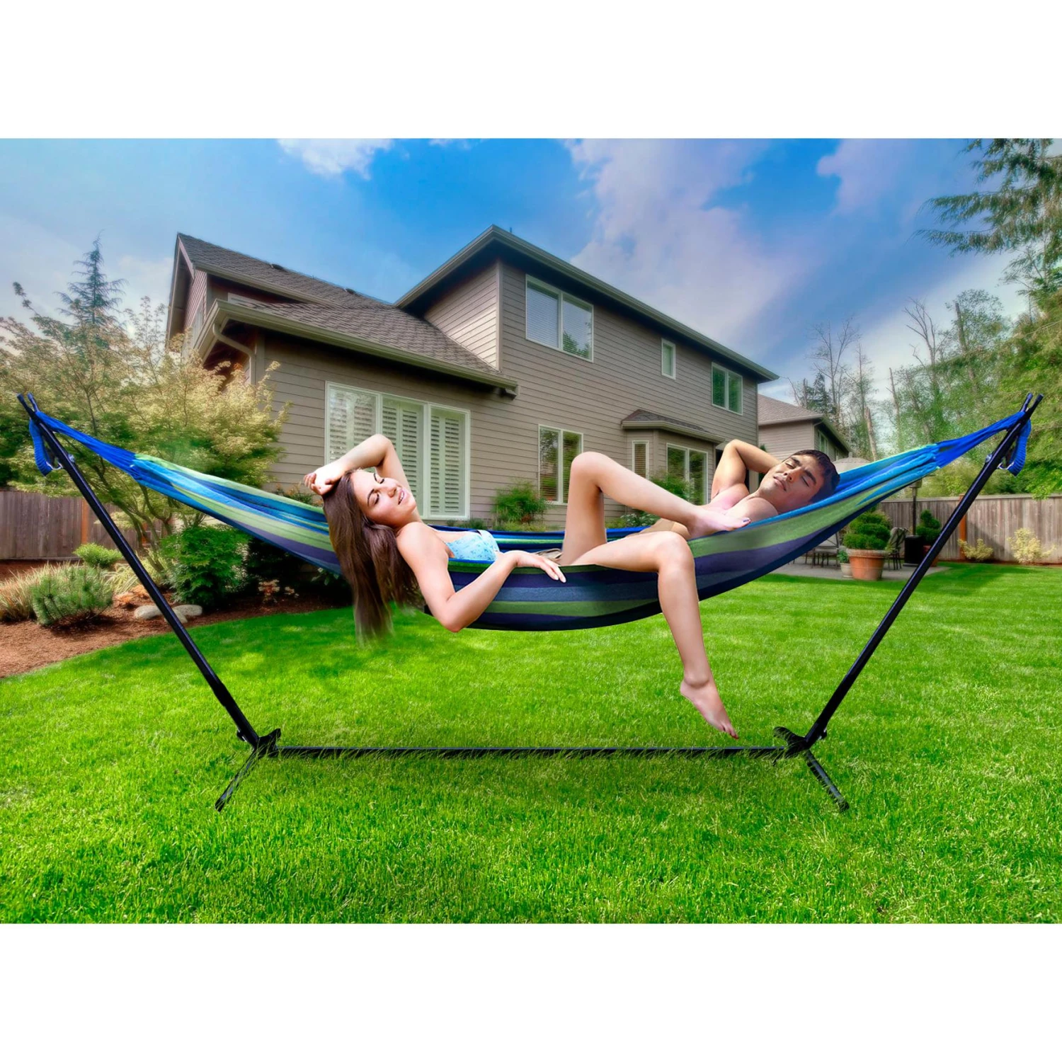 Double Hammock With Steel Stand 5 Double Hammock With Steel Stand - Image 3