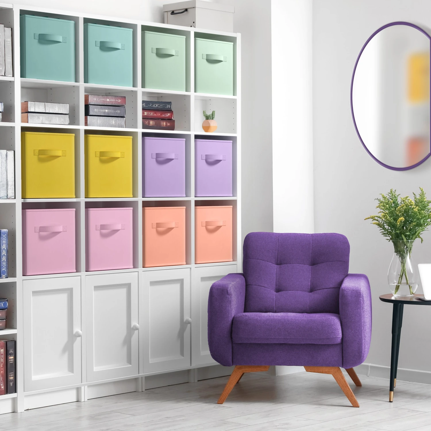 11" Cube Storage Bins 12 Pack Multicolored Set 13 11" Cube Storage Bins 12 Pack Multicolored Set - Image 11