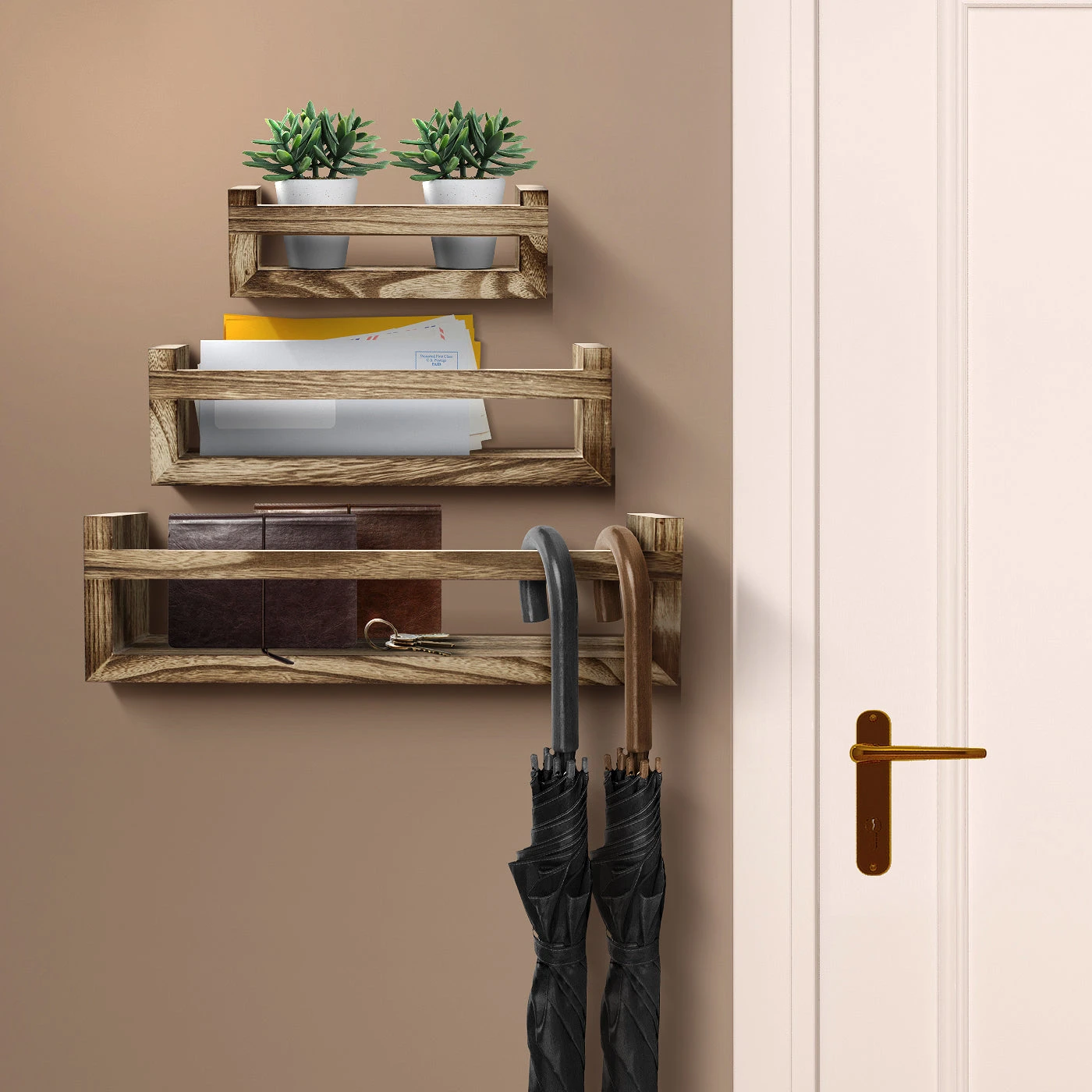 Farmhouse Floating Ledge Shelves (Set Of 3) 6 Farmhouse Floating Ledge Shelves (Set Of 3) - Image 4