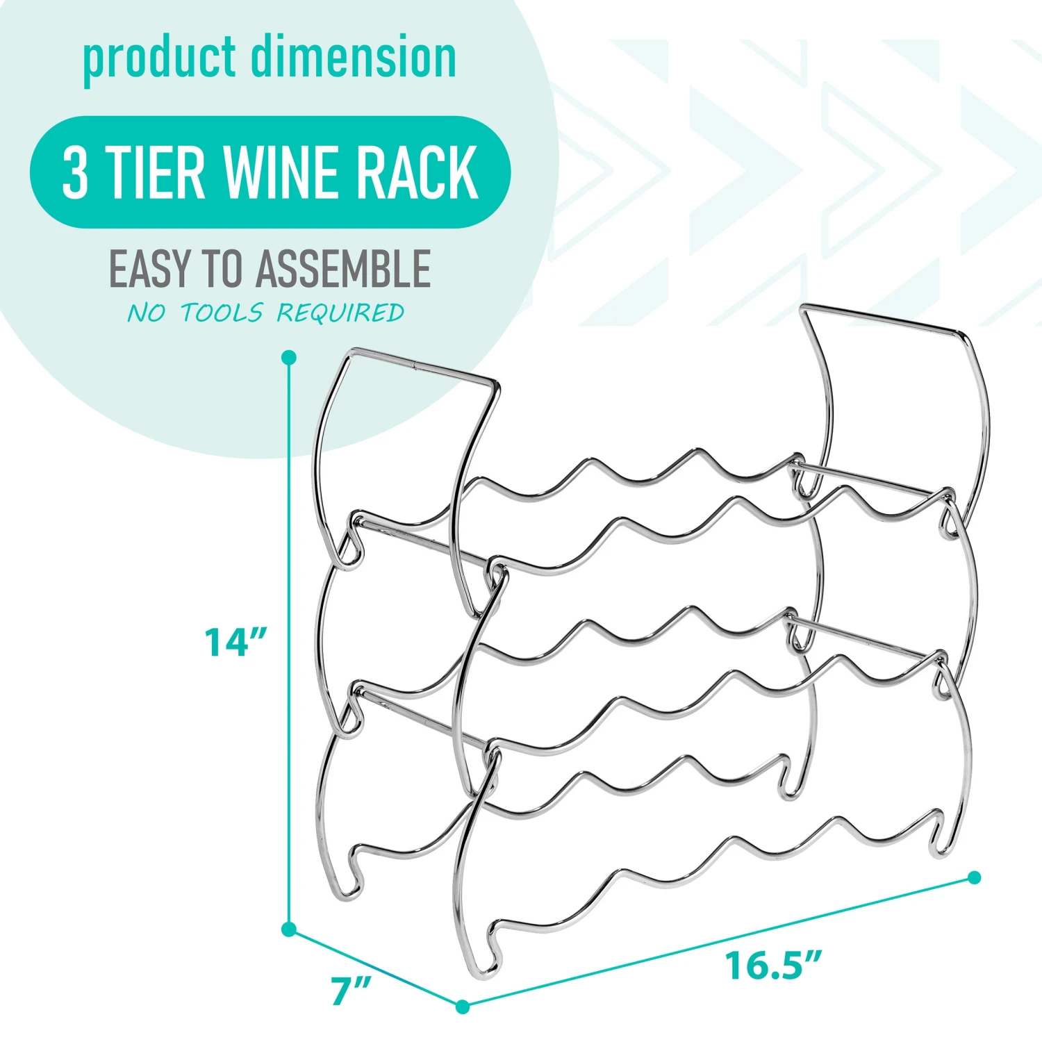 12 Bottle Metal Detachable Wine Rack (3 Tier) 13 12 Bottle Metal Detachable Wine Rack (3 Tier) - Image 11