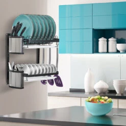 Dish Drying Wall Rack (2 Tier) 12 Dish Drying Wall Rack (2 Tier) -Sorbus Decor Shop 2 b2d6ce36 b06a 406b 8acb 21f85c608600