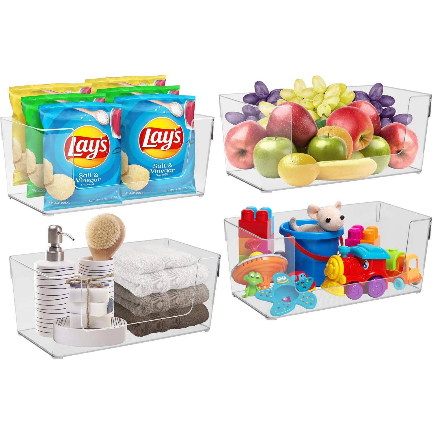 Clear Open Front Container Bin Set 6 Clear Open Front Container Bin Set - Image 4