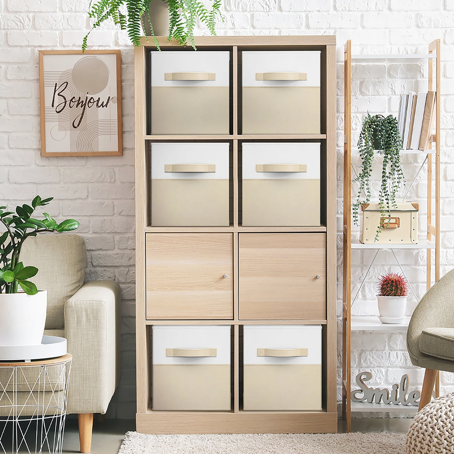 11" Cube Storage Fabric Bins (Two-Toned, 6 Pack) 4 11" Cube Storage Fabric Bins (Two-Toned, 6 Pack) - Image 2