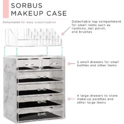 Marble Makeup Organizer Set (6 Drawer) -Sorbus Decor Shop 2 bcc2f681 098d 4abe 919f cac731f34bd8