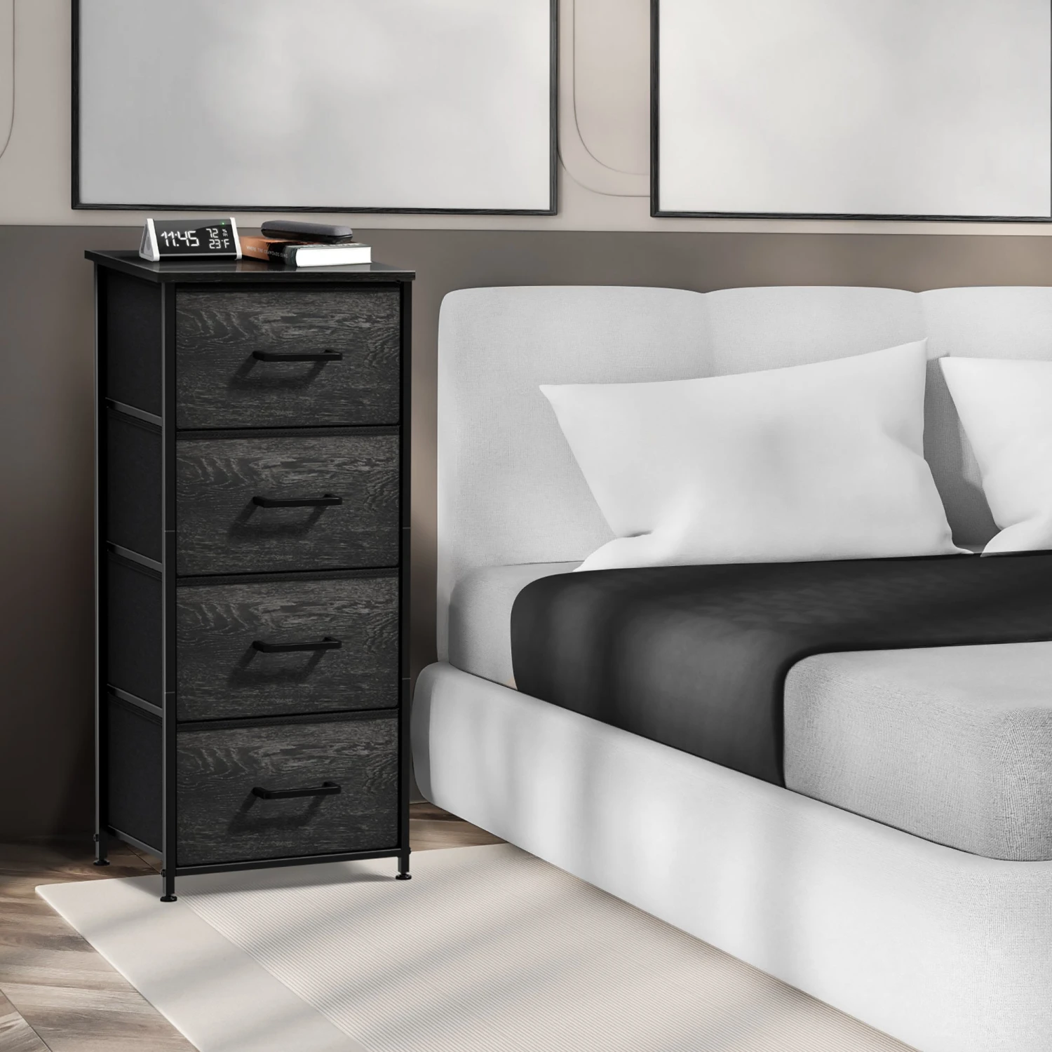 4 Drawer Vertical Short Nightstand 11 4 Drawer Vertical Short Nightstand - Image 10